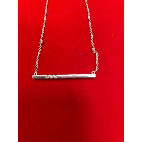 Silpada 'Minimalist' Horizontal Crystal Bar Pendant 925 Sterling Silver 16+ “ - Picture 5 of 5